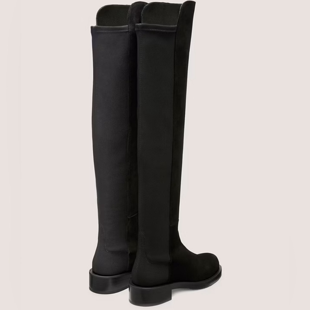 Stuart Weitzman 5050 Bold OTK Boots Black Suede Over-the-Knee Size 8.5 - Picture 2 of 14
